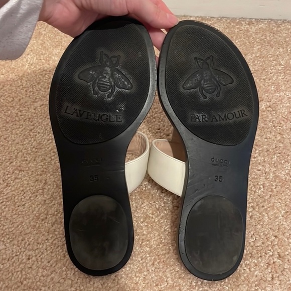 Womens Gucci Leather Thong Sandal with Double G - Picture 8 of 10
